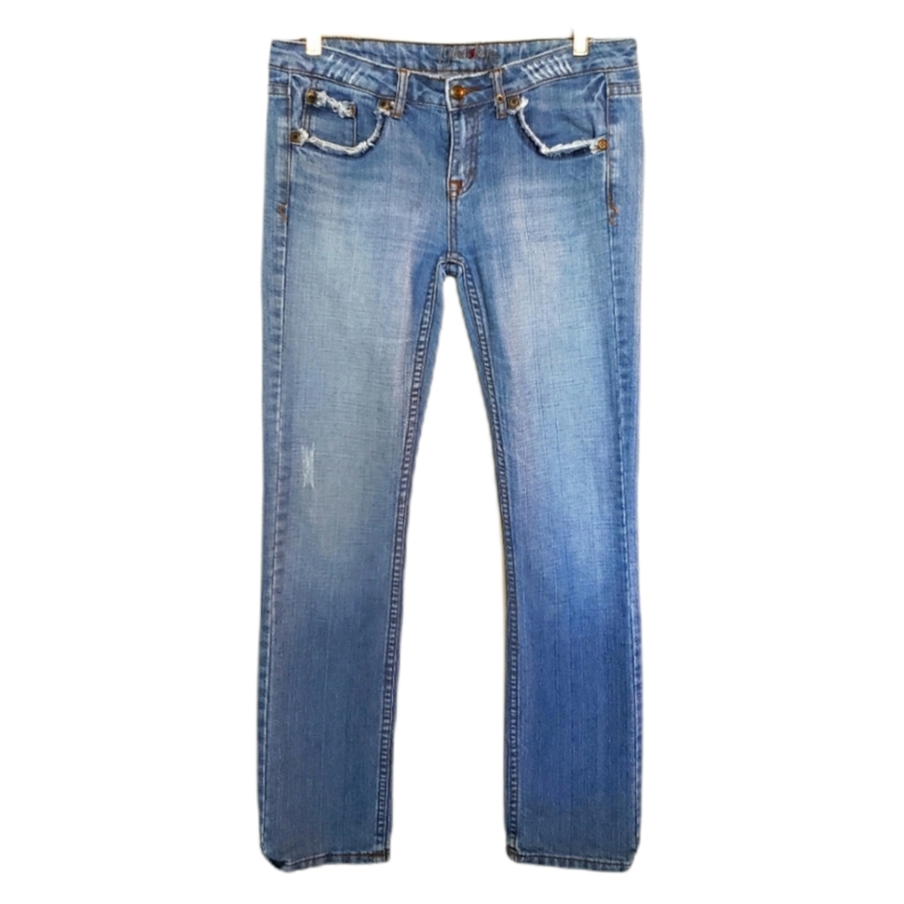 Tyler Skye Melrose 31 Light Wash Jeans Distressed Stretch Low‎ Rise Y2K Vintage